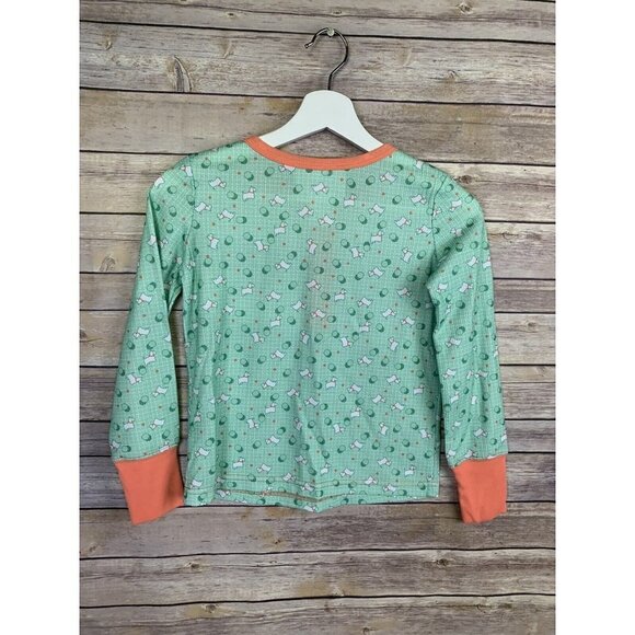 American Girl Beforever Medium 10/12 Pajama Top Green Scotty Dogs Thermal Henley - Picture 5 of 10